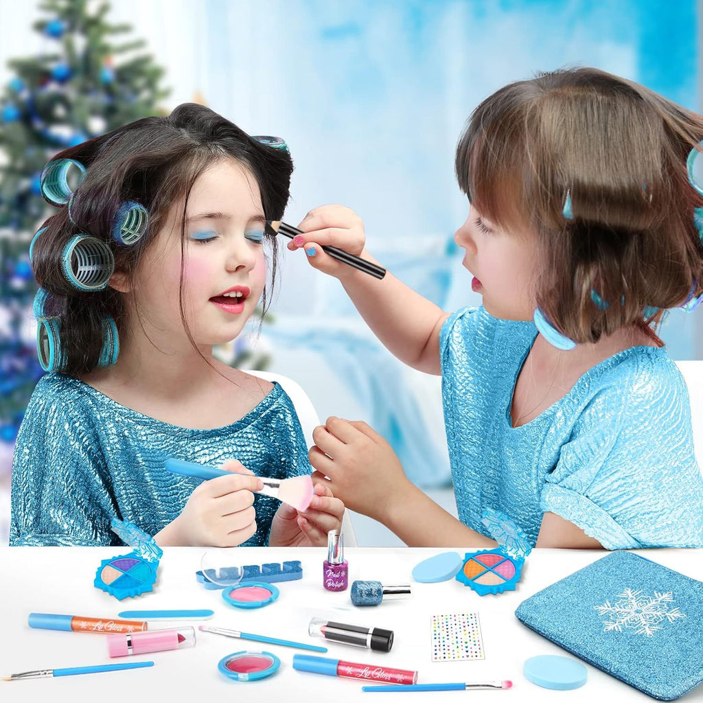 Kai Sheng Rui Store - Kids Makeup Kit for Girls, Washable Real Makeup Set for Little Girls, Princess Frozen Toys for Girls Toys for 4 5 6 7 8 Year Old, Kids Play Makeup Starter Kit Cosmetic Beauty Set Frozen Makeup Set