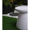 Yeah Depot - Decorative Garden End Table, 20.3'' H Modern Heavy Duty Patio Sturdy Faux Terrazzo Accent Table Side Table Plant Table for Indoor Outdoor, Faux White
