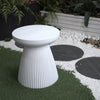 Yeah Depot - Decorative Garden End Table, 20.3'' H Modern Heavy Duty Patio Sturdy Faux Terrazzo Accent Table Side Table Plant Table for Indoor Outdoor, Faux White