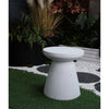 Yeah Depot - Decorative Garden End Table, 20.3'' H Modern Heavy Duty Patio Sturdy Faux Terrazzo Accent Table Side Table Plant Table for Indoor Outdoor, Faux White
