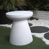 Yeah Depot - Decorative Garden End Table, 20.3'' H Modern Heavy Duty Patio Sturdy Faux Terrazzo Accent Table Side Table Plant Table for Indoor Outdoor, Faux White