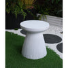 Yeah Depot - Decorative Garden End Table, 20.3'' H Modern Heavy Duty Patio Sturdy Faux Terrazzo Accent Table Side Table Plant Table for Indoor Outdoor, Faux White