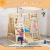 Yeah Depot - Toddler Indoor Wooden Gym 8 in 1 Indoor Playground Climbing Toy Set with Slide Swing Climbing Net Rings, Kids Indoor Playground Climbing Toys