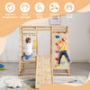 Yeah Depot - Toddler Indoor Wooden Gym 8 in 1 Indoor Playground Climbing Toy Set with Slide Swing Climbing Net Rings, Kids Indoor Playground Climbing Toys