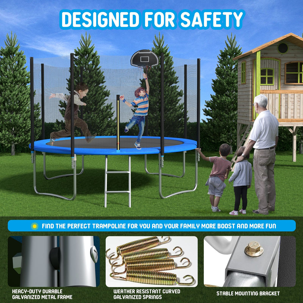 Yeah Depot - 120CM TRAMPOLINE OUTSIDE SAFETY NET WITH BASKETBALL HOOP