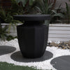 Yeah Depot - Decorative Garden End Table, 20.3'' H Modern Heavy Duty Patio Sturdy Faux Terrazzo Accent Table Side Table Plant Table for Indoor Outdoor