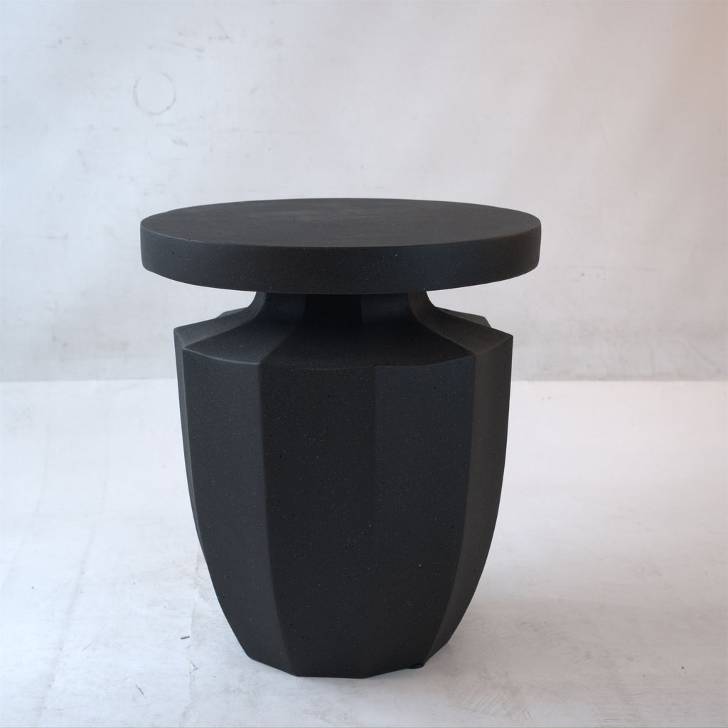 Yeah Depot - Decorative Garden End Table, 20.3'' H Modern Heavy Duty Patio Sturdy Faux Terrazzo Accent Table Side Table Plant Table for Indoor Outdoor