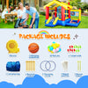 Yeah Depot - 8 in 1 Inflatable Bounce House with Blower Basketball Hoop Ocean Balls Ring-toss Game Target and Sticky Ball Game for Kids