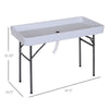 Yeah Depot - Outsunny 4FT Portable Folding Fish Fillet Cleaning Table Camping Picnic Ice Party Desk with Sink