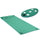 Yeah Depot - Soozier 12' x 5' Lily Pad Floating Mat with Cup Holder Table, 3-Layer Portable Roll-Up Water Mat Float Dock for 2-3 People, on Lake, River, Beach, Swimming Pool, Green