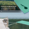 Yeah Depot - Soozier 12' x 5' Lily Pad Floating Mat with Cup Holder Table, 3-Layer Portable Roll-Up Water Mat Float Dock for 2-3 People, on Lake, River, Beach, Swimming Pool, Green