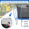 Yeah Depot - 12FT Trampoline with Enclosure - Recreational Trampolines with Ladder and Anti Rust Coating, Pumpkin-shaped Trampoline with Slide and Basket Board, ASTM Approval Outdoor Trampoline for Kids