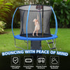 Yeah Depot - 12FT Trampoline with Enclosure - Recreational Trampolines with Ladder and Anti Rust Coating, Pumpkin-shaped Trampoline with Slide and Basket Board, ASTM Approval Outdoor Trampoline for Kids