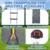 Yeah Depot - 12FT Trampoline with Enclosure - Recreational Trampolines with Ladder and Anti Rust Coating, Pumpkin-shaped Trampoline with Slide and Basket Board, ASTM Approval Outdoor Trampoline for Kids
