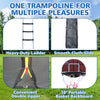 Yeah Depot - 8FT Trampoline with Enclosure - Recreational Trampolines with Ladder and Anti Rust Coating, Pumpkin-shaped Trampoline with Slide and Basket Board, ASTM Approval Outdoor Trampoline for Kids