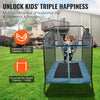 VEVOR 6FT Trampoline for Kids, 72'' Indoor/Outdoor Toddlers Trampoline, Mini Baby Trampoline with Safety Enclosure Net, Gymnastics Bar, Hammock, Recreational Trampoline Birthday Gift for 3+ Years Kids