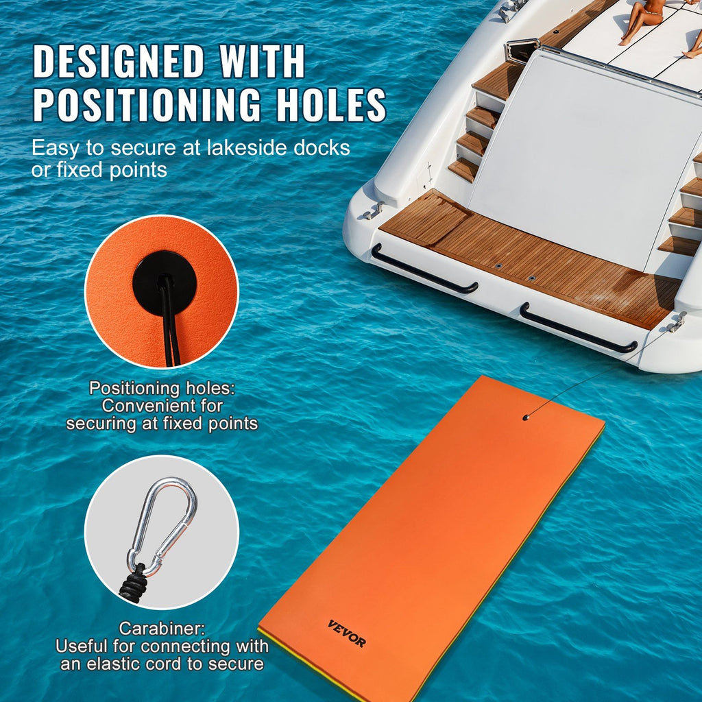 VEVOR Lily Pad Floating Mat, Large 18x6 FT Floating Water Pad, 3-Layer Floating Dock for Adults Kids, 1.3'' Thick Tear-Resistant XPE Foam Raft, Floating Island for Lake, Pool, Ocean, Beach, and Boating