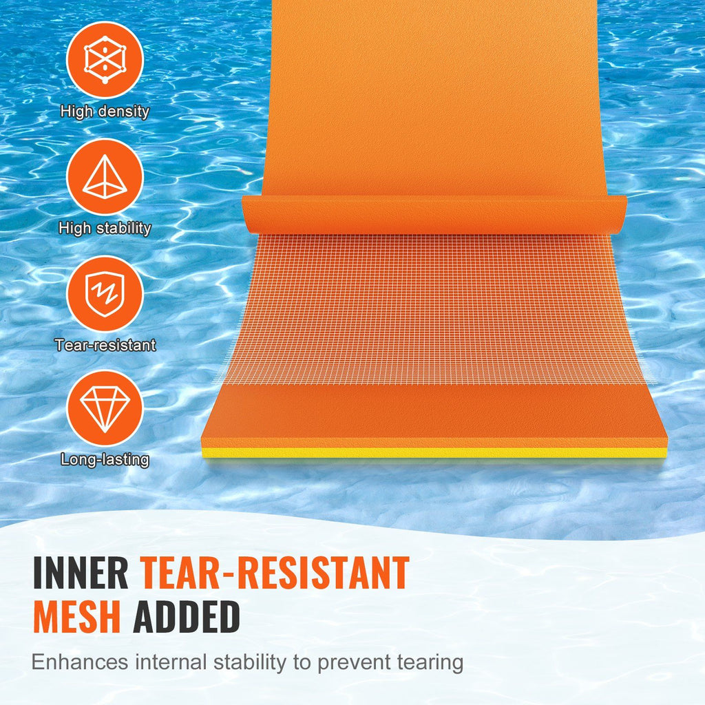 VEVOR Lily Pad Floating Mat, Large 18x6 FT Floating Water Pad, 3-Layer Floating Dock for Adults Kids, 1.3'' Thick Tear-Resistant XPE Foam Raft, Floating Island for Lake, Pool, Ocean, Beach, and Boating