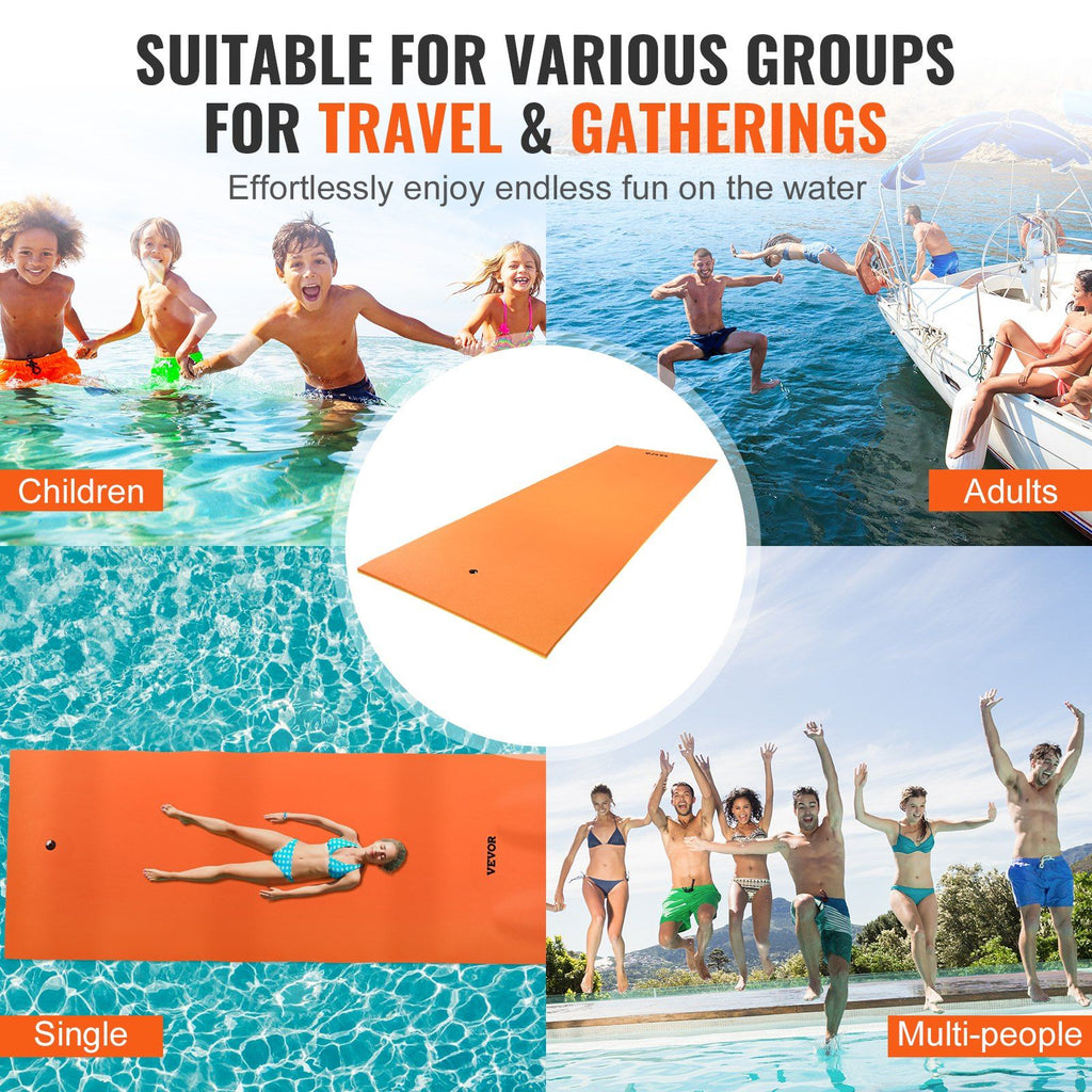 VEVOR Lily Pad Floating Mat, Large 18x6 FT Floating Water Pad, 3-Layer Floating Dock for Adults Kids, 1.3'' Thick Tear-Resistant XPE Foam Raft, Floating Island for Lake, Pool, Ocean, Beach, and Boating