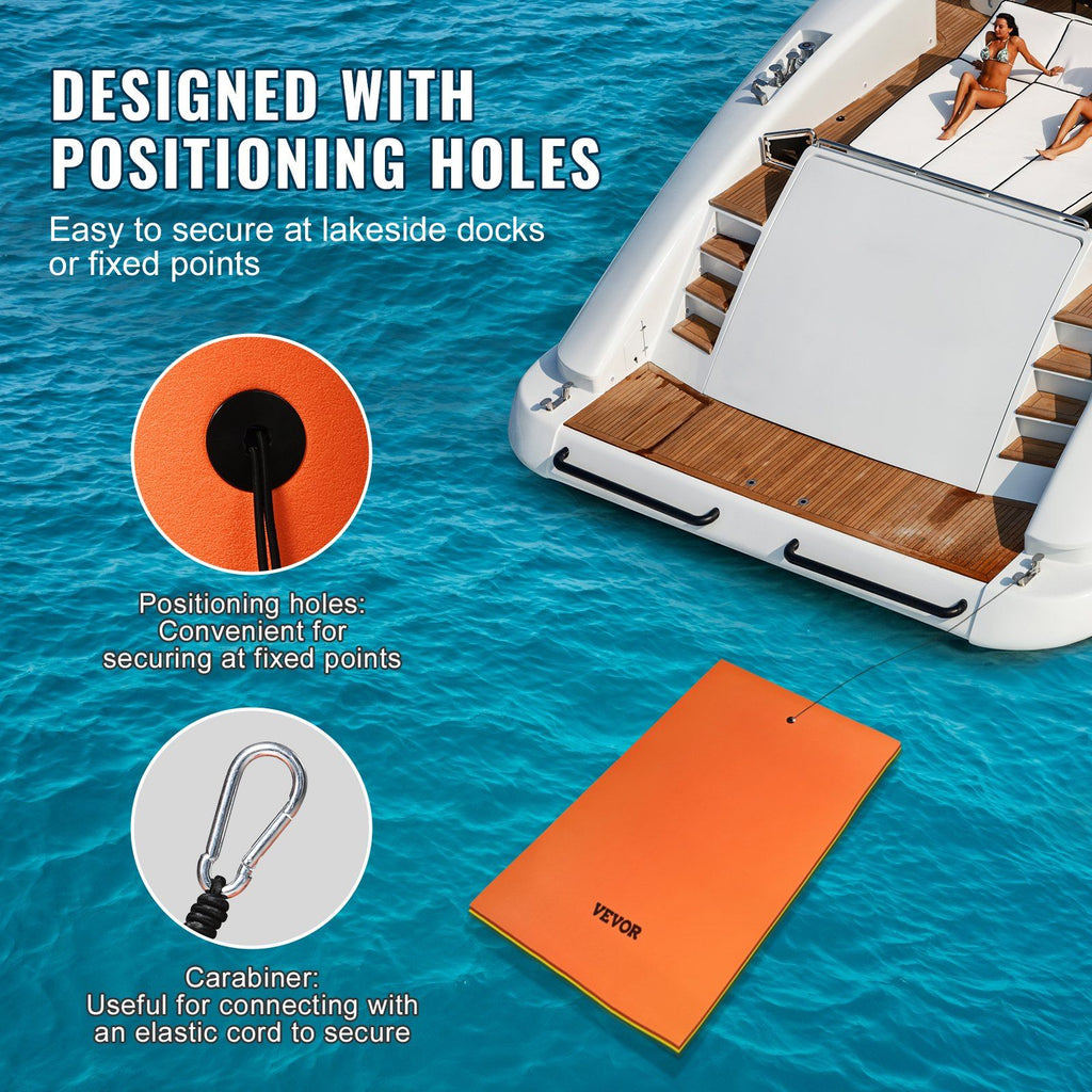 VEVOR Lily Pad Floating Mat, Large 12x6 FT Floating Water Pad, 3-Layer Floating Dock for Adults Kids, 1.3'' Thick Tear-Resistant XPE Foam Raft, Floating Island for Lake, Pool, Ocean, Beach, and Boating