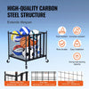 VEVOR Rolling Sports Ball Storage Cart, Lockable Basketball Cage with Elastic Straps, Sport Equipment Holder Organizer for Indoor Outdoor, Steel Storage Rack for Garages, Playgroup, Gym and Schools