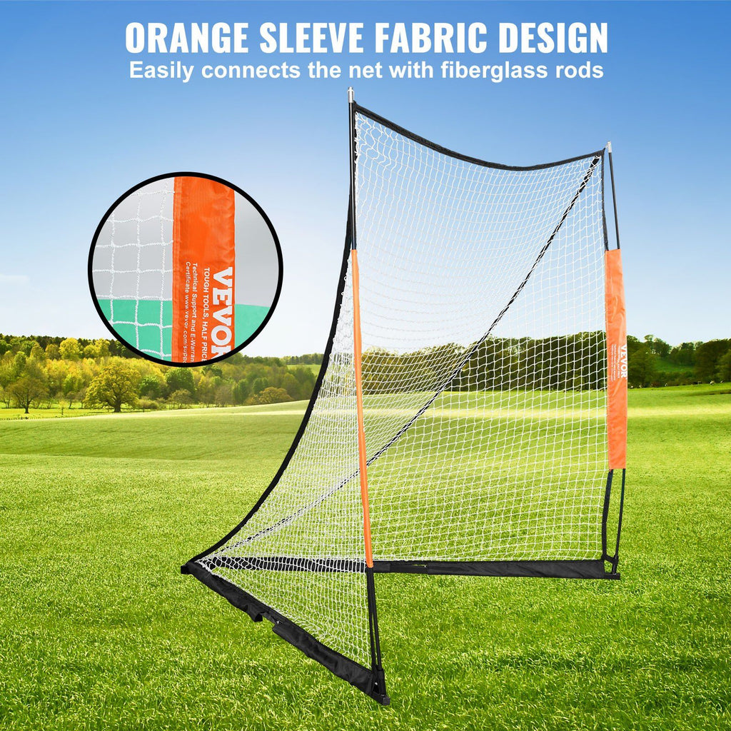 VEVOR Lacrosse Goal, 6' x 6' Lacrosse Net, Portable Lacrosse Goal with Carry Bag, Fiberglass Rod Backyard Lacrosse Training Equipment, Easy Setup Collegiate Goal, Perfect for Youth Adult Training