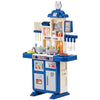 VEVOR Kitchen Playset Kids Pretend Cooking Play Toy 48 Piece Accessories Blue