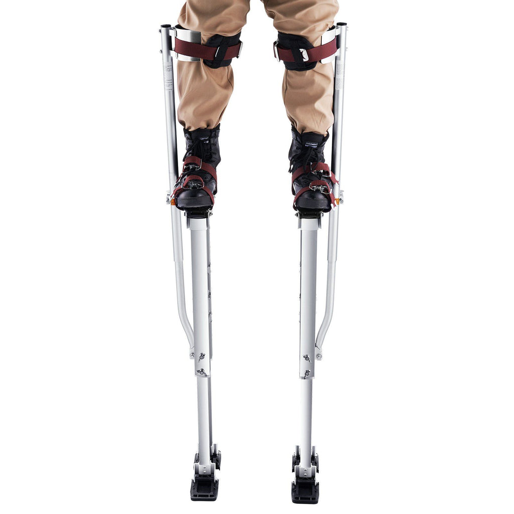 VEVOR Drywall Stilts, 36''-50'' Adjustable Aluminum Tool Stilts with Protective Knee Pads, Durable and Non-slip Work Stilts for Sheetrock Painting, Walking, Taping, Silver