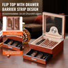 VEVOR 35 Cigar Humidor Glasstop Cedar Cigar Box Humidifier & Hygrometer & Drawer