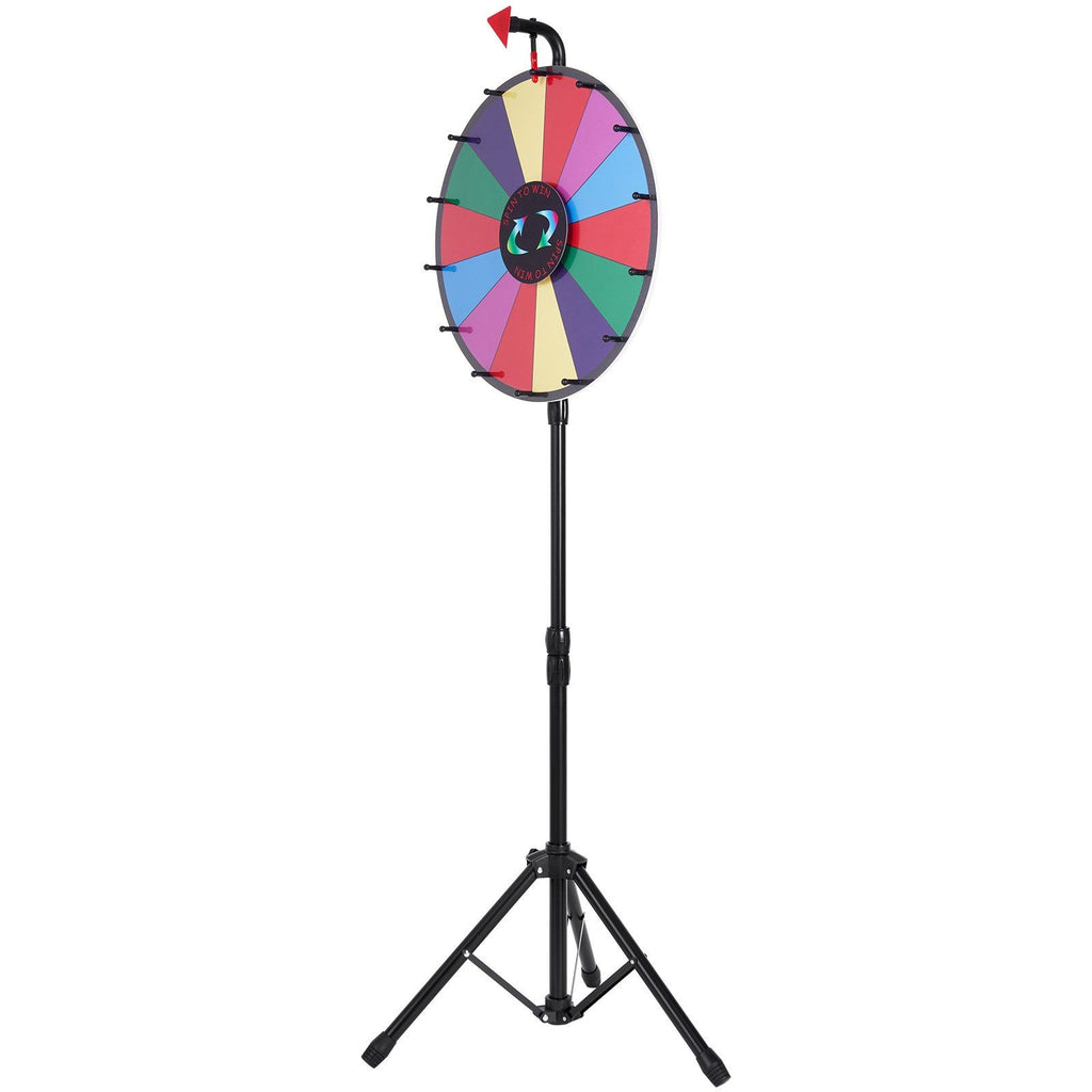VEVOR 18 inch Spinning Prize Wheel, 14 Slots Spinning Wheel with Height Adjustable Stand, Roulette Wheel with a Dry Erase, and a Storage Bag, Win Fortune Spin Games in Party Pub Trade Show Carnival