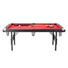 VEVOR Billiards Table, 6.3 ft Pool Table, Portable Foldable Space-Saving Table, Billiard Table Set Includes Balls, Cues, Chalks and Brush, Black with Red Cloth, Perfect for Family Game Room Kid Adult