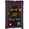 VEVOR LED Message Writing Board, 16''x12'' Illuminated Erasable Lighted Chalkboard, Neon Effect Menu Sign Board, Drawing Board with 8 Fluorescent Chalk Markers and Remote Control, for Home Wedding Shop