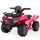 FX070 - 6V Kids Ride-On ATV Car, Powered 4-Wheeler Quad w/ Music Horn USB MP3, 1.9 MPH Max Speed, Electric Vehicle Toy for Children 18-48 Months, Rosy