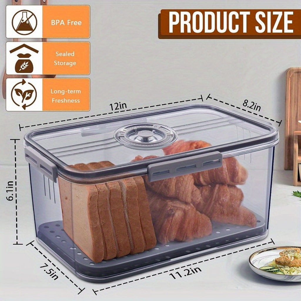 Fang'an TB - 3 small, medium, and large bread preservation boxes, kitchen counter sealed multifunctional preservation boxes, and bread storage containers with lids for recording time