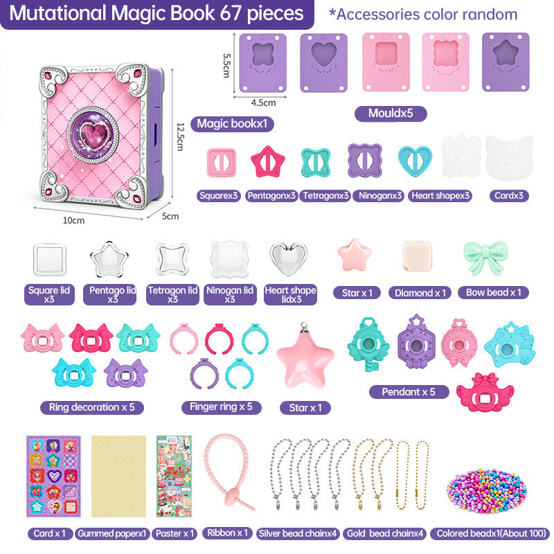 Luwuyang - 71 PCS DIY Jewel Rings Stickers Magical Kits for Little Girls, Handmade DIY Crafting Rings Bracelet Pendent Keychain, DIY Crafts for Kids, Birthday Gifts Toys for Age 3 4 5 6+ Year Old