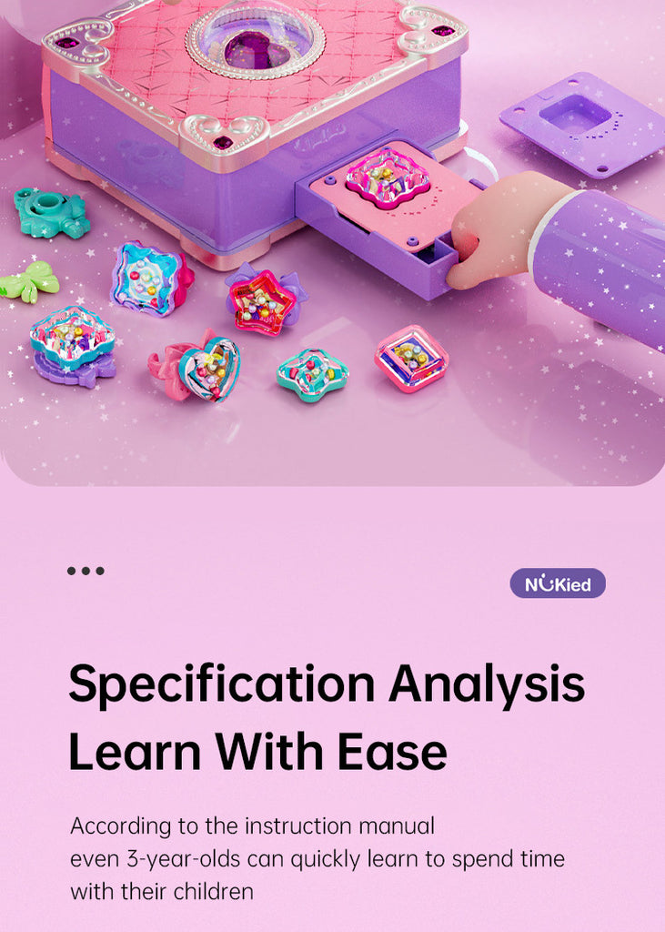 Luwuyang - 71 PCS DIY Jewel Rings Stickers Magical Kits for Little Girls, Handmade DIY Crafting Rings Bracelet Pendent Keychain, DIY Crafts for Kids, Birthday Gifts Toys for Age 3 4 5 6+ Year Old