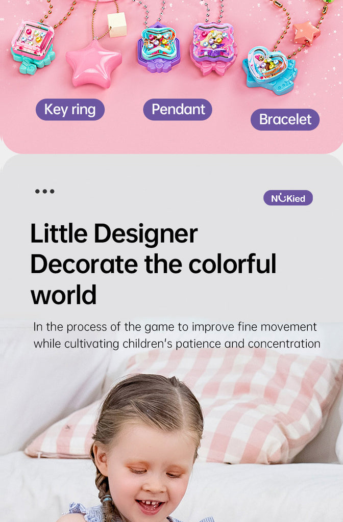 Luwuyang - 71 PCS DIY Jewel Rings Stickers Magical Kits for Little Girls, Handmade DIY Crafting Rings Bracelet Pendent Keychain, DIY Crafts for Kids, Birthday Gifts Toys for Age 3 4 5 6+ Year Old