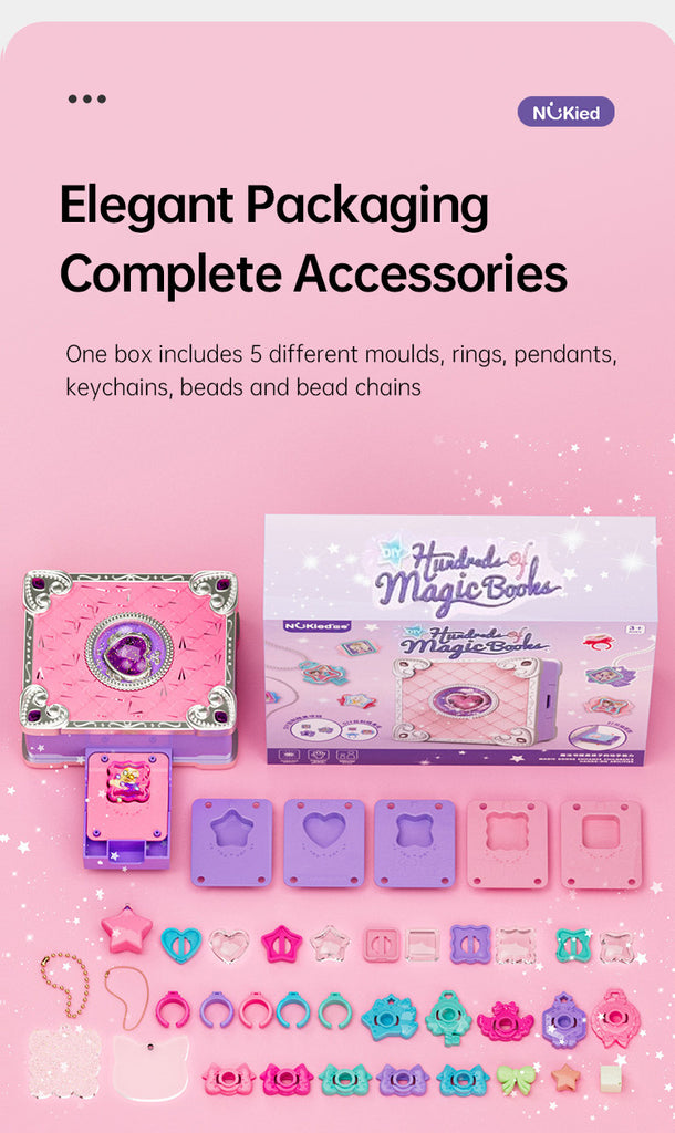 Luwuyang - 71 PCS DIY Jewel Rings Stickers Magical Kits for Little Girls, Handmade DIY Crafting Rings Bracelet Pendent Keychain, DIY Crafts for Kids, Birthday Gifts Toys for Age 3 4 5 6+ Year Old