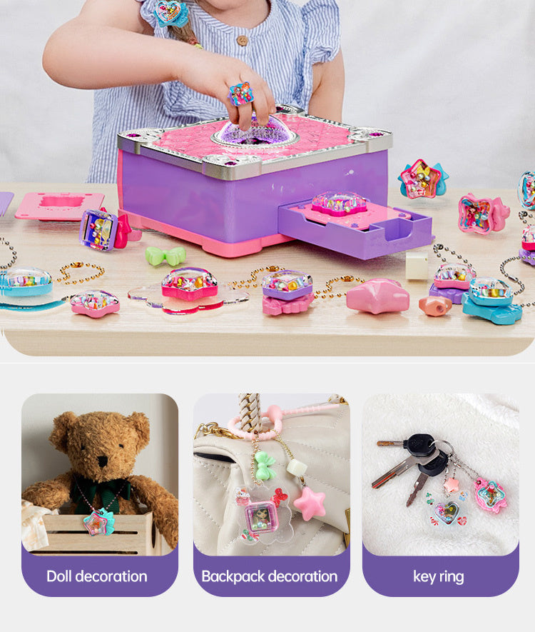 Luwuyang - 71 PCS DIY Jewel Rings Stickers Magical Kits for Little Girls, Handmade DIY Crafting Rings Bracelet Pendent Keychain, DIY Crafts for Kids, Birthday Gifts Toys for Age 3 4 5 6+ Year Old