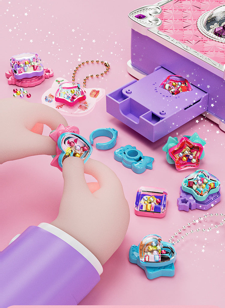 Luwuyang - 71 PCS DIY Jewel Rings Stickers Magical Kits for Little Girls, Handmade DIY Crafting Rings Bracelet Pendent Keychain, DIY Crafts for Kids, Birthday Gifts Toys for Age 3 4 5 6+ Year Old
