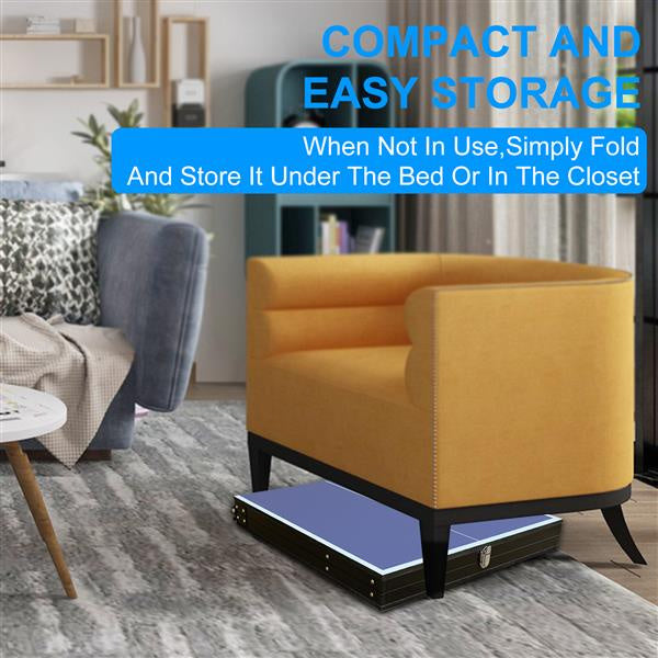 inQ Boutique - Table Tennis Table Foldable & Portable Ping Pong Table Set with Net and 2 Ping Pong Paddles for Indoor Outdoor Game