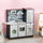Orien Home - Wooden Play Kitchen with Lights Sounds, Kids Kitchen Playset with Washing Machine, Water Dispenser, Microwave, Range Hood, Refrigerator, Utensils, Gift for 3-6 Years Old