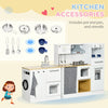 Orien Home - Kids Wooden Kitchen Playset with Sound Effects and Tons of Countertop Space, Wooden Corner Play Kitchen Set with Washing Machine, Imaginative Toy Pretend Restaurant, Ages 3-6, White