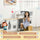 Orien Home - Kids Wooden Kitchen Playset with Sound Effects and Tons of Countertop Space, Wooden Corner Play Kitchen Set with Washing Machine, Imaginative Toy Pretend Restaurant, Ages 3-6, White