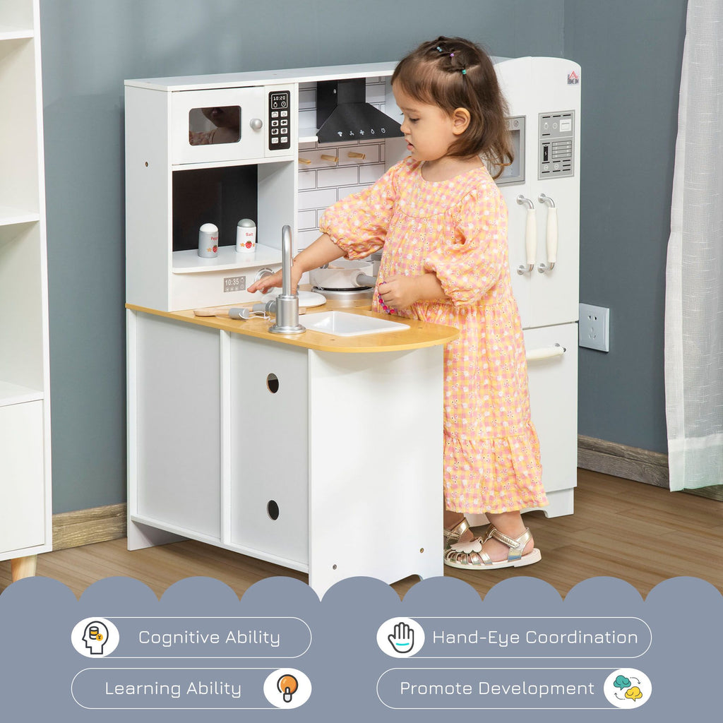 Orien Home - Large Play Kitchen with Full Set of Appliances for a Modern Day Pretend Kitchen, Tons of Storage, Corner Play Kitchen Set with Sound Effect, Educational Pretend Role Playset Game
