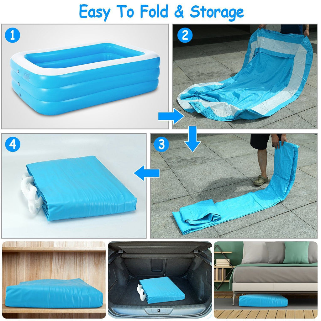 Eggracks by Global Phoenix - 103x69x24in Inflatable Swimming Pools Family Swim Play Center Pool Blow up Kiddie Pool