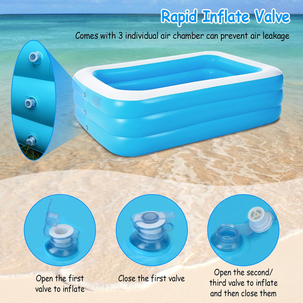 Eggracks by Global Phoenix - 103x69x24in Inflatable Swimming Pools Family Swim Play Center Pool Blow up Kiddie Pool