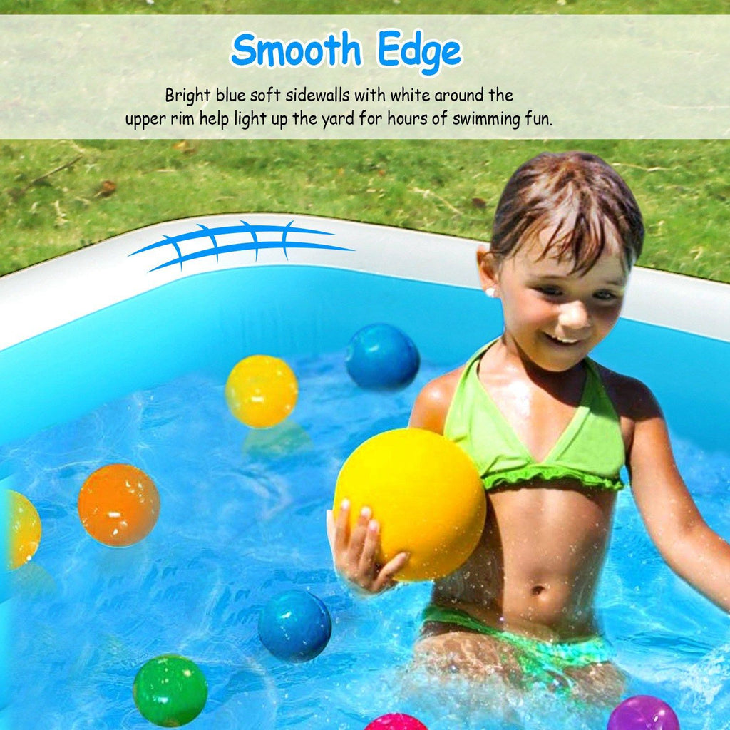 Eggracks by Global Phoenix - 103x69x24in Inflatable Swimming Pools Family Swim Play Center Pool Blow up Kiddie Pool