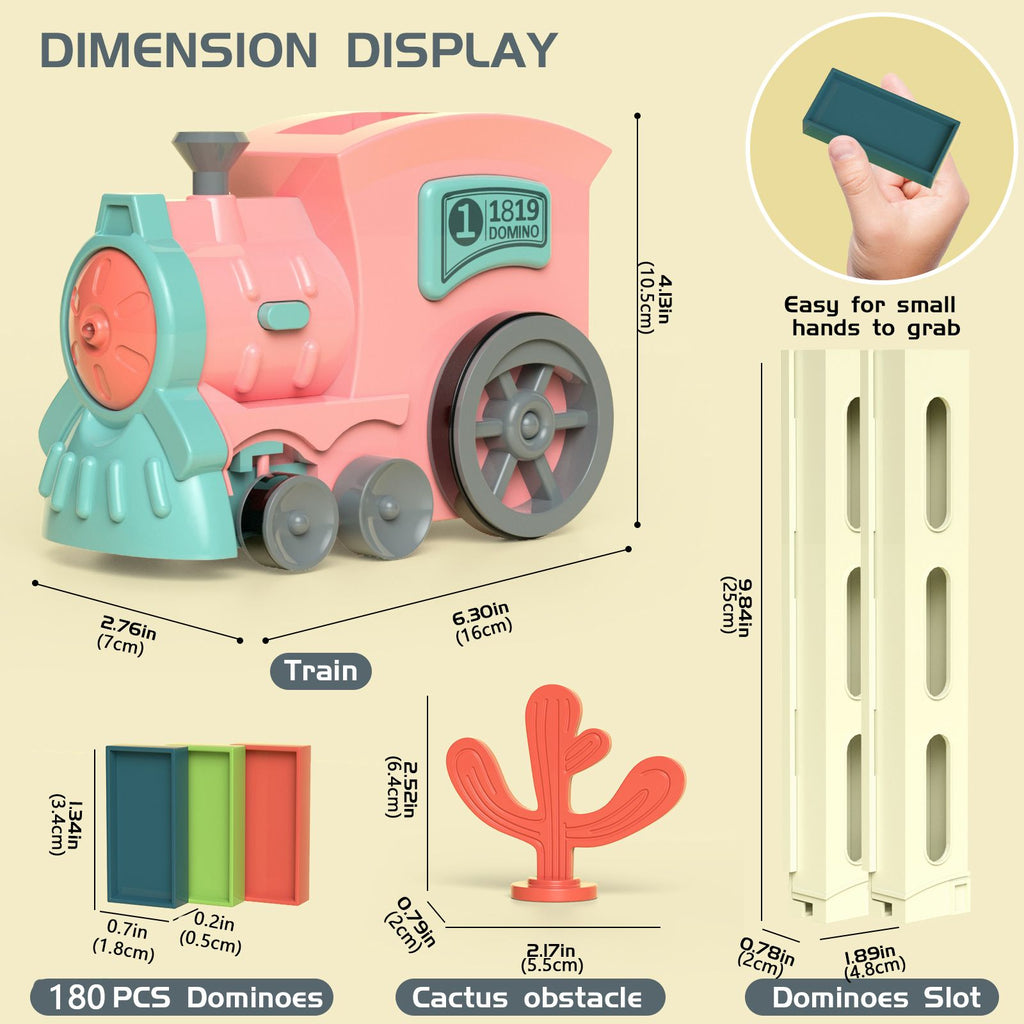 PlayVibe - Stacking Dominoes Games - Montessori Toy Interactive Autism Fine Motor Activities Birthday Gift Stocking Stuffer