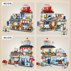 SHENGLONG - 4 PACK Brick Building Set for Kids, 2969 PCS Building Blocks Kit Japanese Street Building Toy Set Gift for 6-15 Years Old Kid and Adult